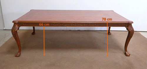 Important Rectangular Table, Chippendale Style, England - Mid-20th Century
