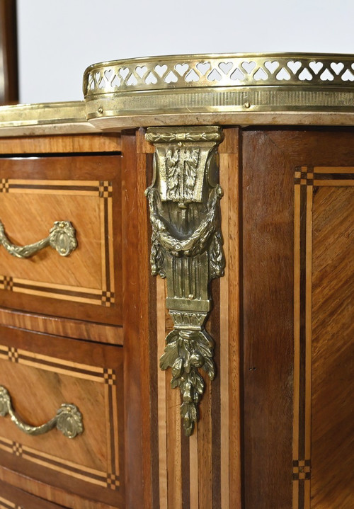 Comò Rognon in Legno Pregiato, Stile Transizione Luigi XIV / Luigi XV - Fine XIX secolo
