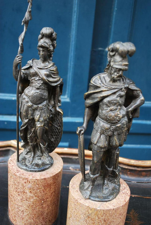 Paar Bronzestatuen, die Mars und Venus darstellen, Italien XVIII