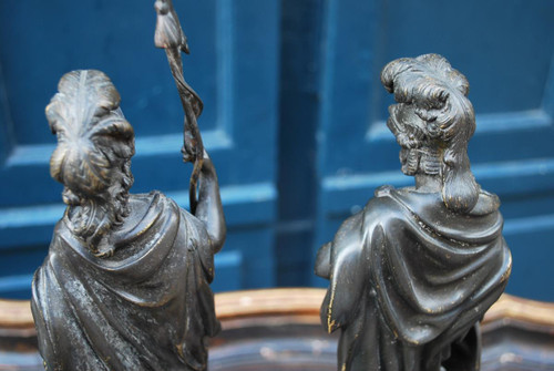 Paar Bronzestatuen, die Mars und Venus darstellen, Italien XVIII