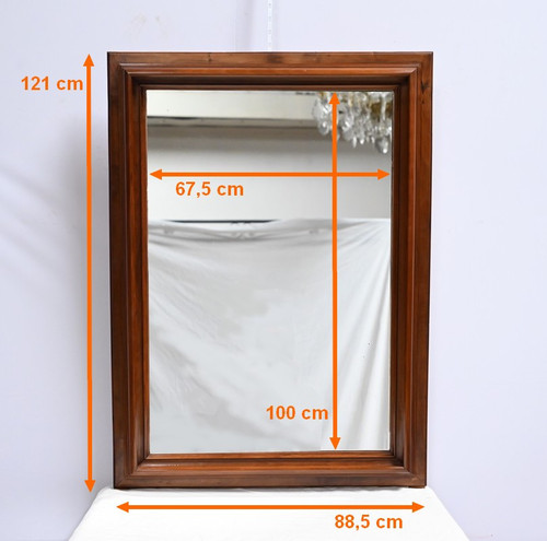 Rectangular Walnut Mirror - Late 19th Century