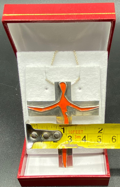 CROCE IN ARGENTO SMALTATA