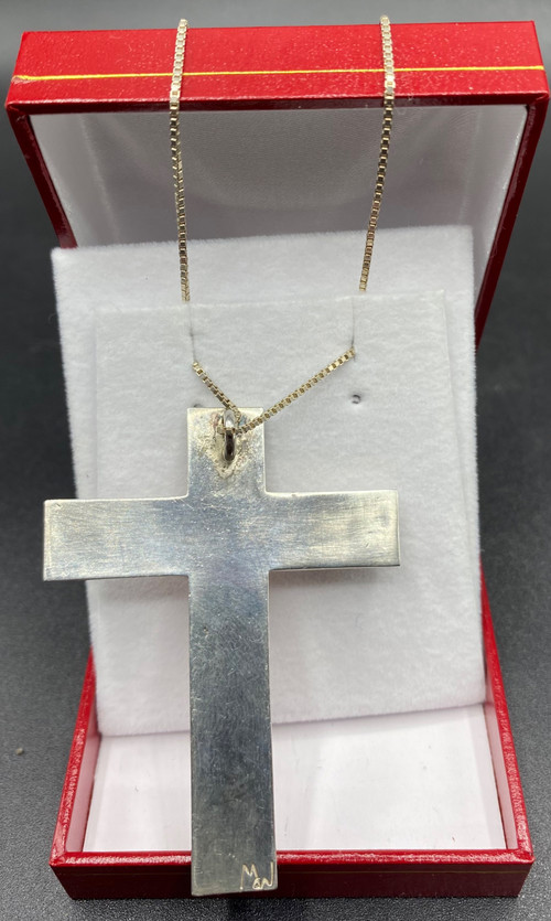 CROCE IN ARGENTO SMALTATA