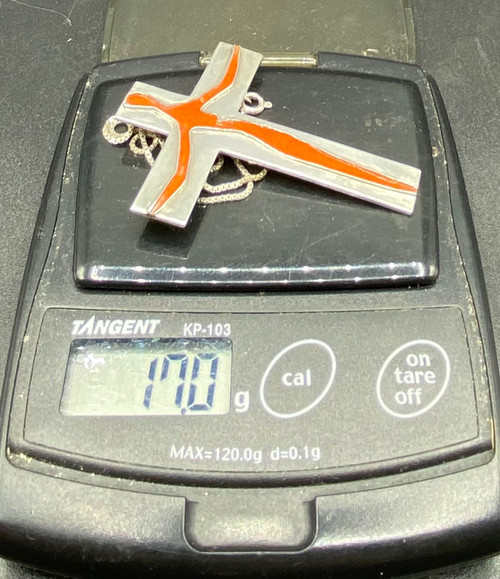 CROCE IN ARGENTO SMALTATA