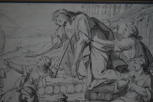 Pen Drawing: The Death Of Dido, Work Early XVIII