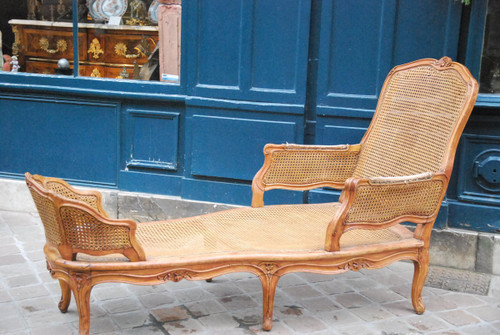 Belle Chaise Longue En Bois Naturel D époque Louis XV .xviii