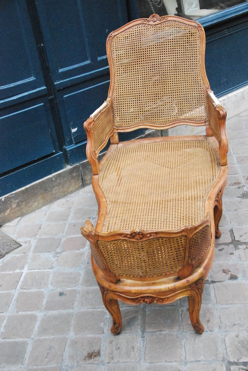 Belle Chaise Longue En Bois Naturel D époque Louis XV .xviii