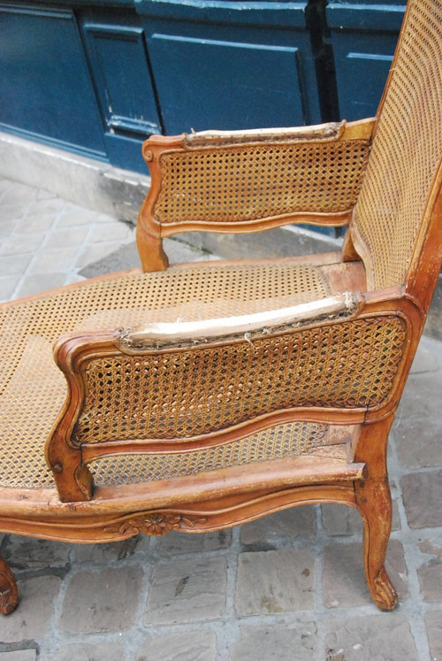 Belle Chaise Longue En Bois Naturel D époque Louis XV .xviii