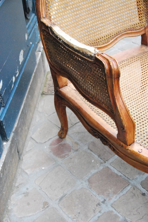 Belle Chaise Longue En Bois Naturel D époque Louis XV .xviii