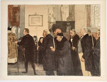 Lucien SIMON (1861-1945) - Les Marguilliers - Lithograph for L'Estampe Moderne - Brittany