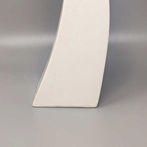 1970 Beautiful Space Age white ceramic vase by Franco Pozzi. Made in Italy