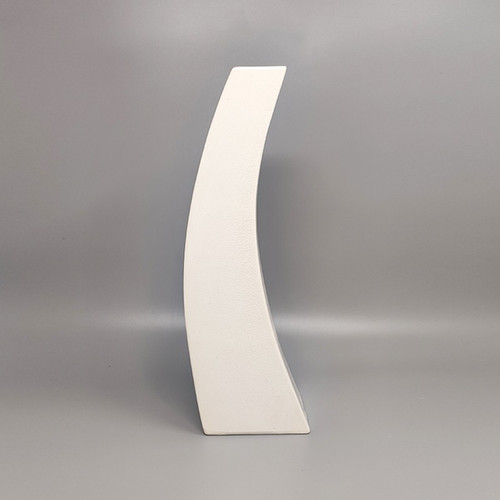 1970 Beautiful Space Age white ceramic vase by Franco Pozzi. Made in Italy