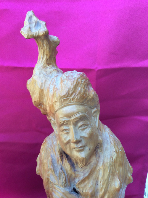 Coppia di saggi scolpiti in radici Cina inizio XX secolo