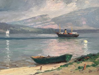 Emile WEGELIN (1875-1962) - Am Rande des Genfersees - Öl auf Leinwand