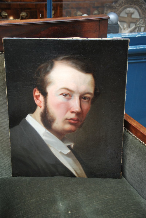 Portrait d'Homme école Suédoise XIXe siècle