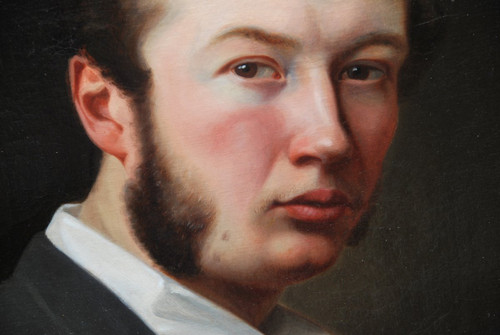 Portrait d'Homme école Suédoise XIXe siècle