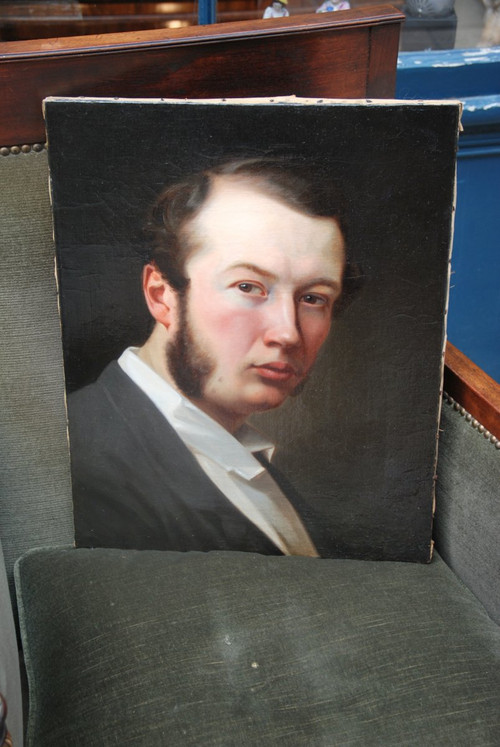 Portrait d'Homme école Suédoise XIXe siècle