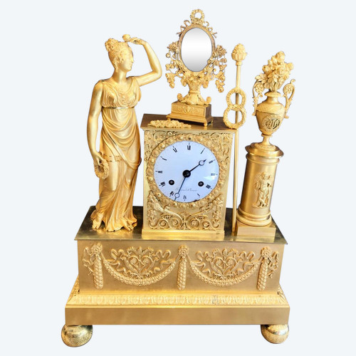 Empire Period Gilt Bronze Clock