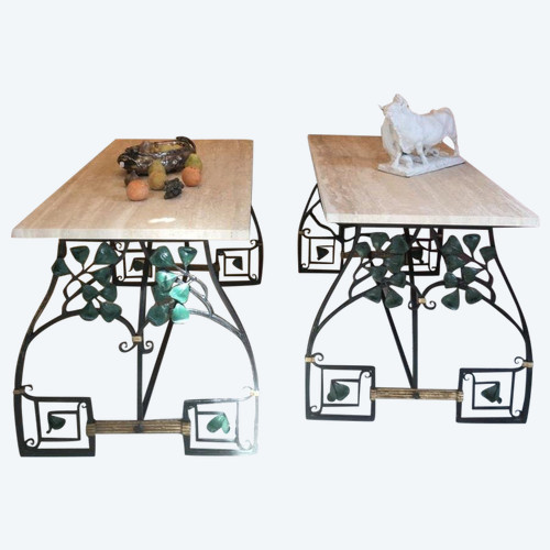 Paire De Consoles En Fer Forgé