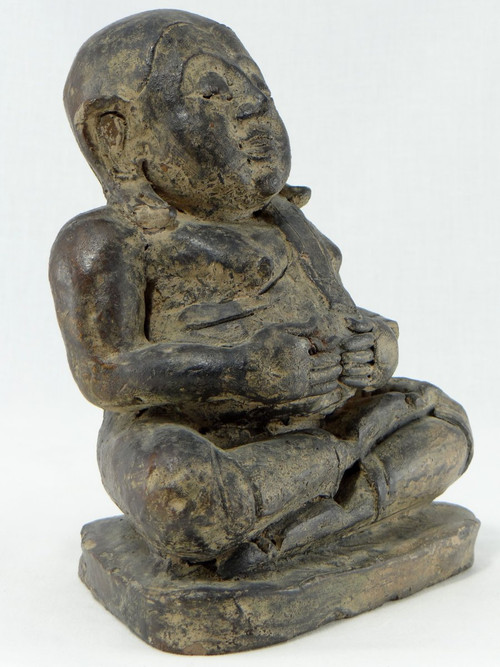 China Um 1900 oder früher, Putai oder Opulenter Buddha aus Terrakotta.