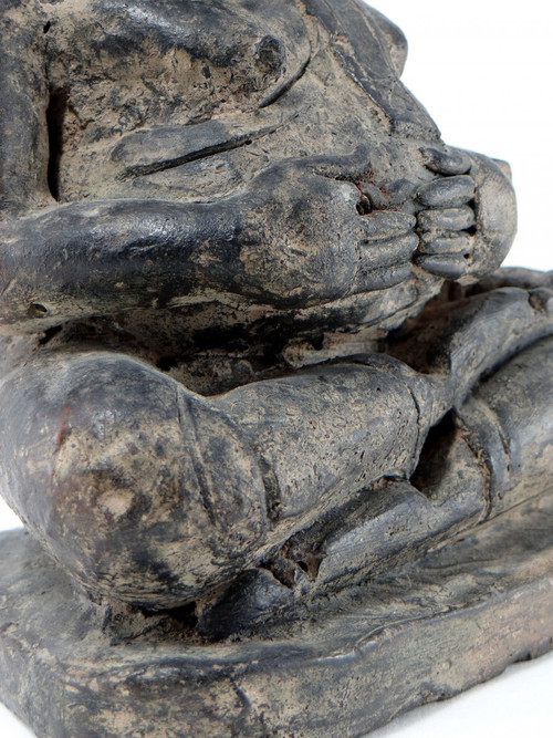 China Um 1900 oder früher, Putai oder Opulenter Buddha aus Terrakotta.