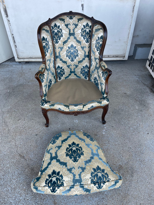Bergère stile Luigi XV con orecchie