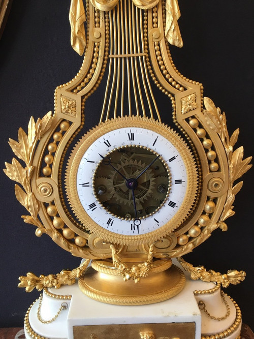 Pendule Lyre D’époque Louis XVI