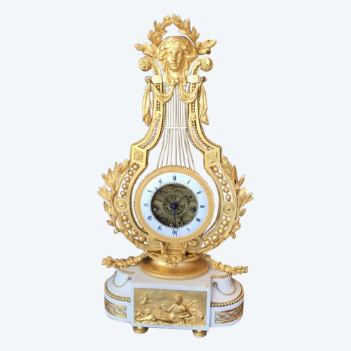 Pendule Lyre D’époque Louis XVI