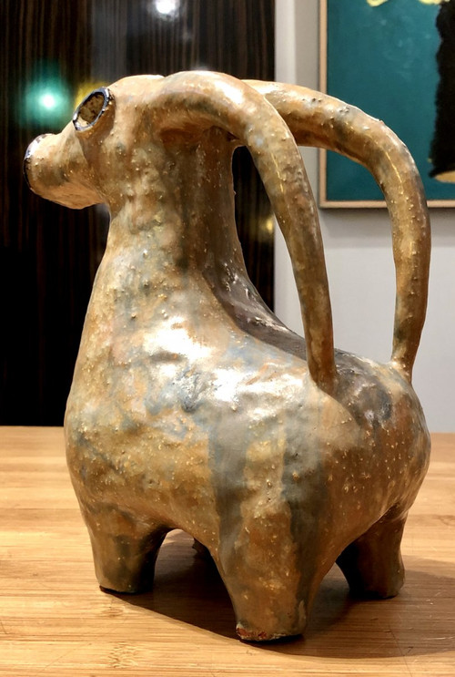 Early 20th Century, Ceramic Sculpture Ibex Spirit Aquamaniles from Iran.