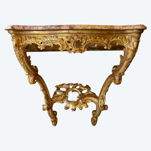 Console En Bois Doré D’époque Louis XV