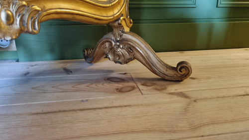 écran à Châssis Coulissant D’époque Louis XV En Bois Doré.