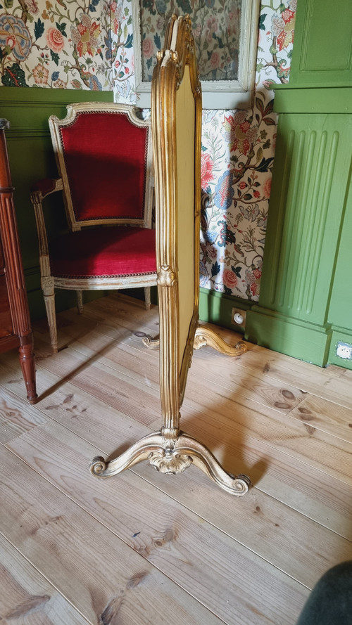 écran à Châssis Coulissant D’époque Louis XV En Bois Doré.