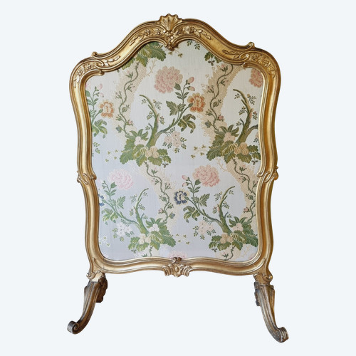 écran à Châssis Coulissant D’époque Louis XV En Bois Doré.