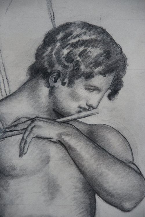 Charcoal representing Jadis Signed by Jean Avy