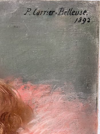 Pierre Carrier-Belleuse (1851-1932) - Young naked woman - Pastel on canvas signed