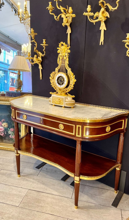 Console d'epoca Luigi XVI con timbro De Birckel