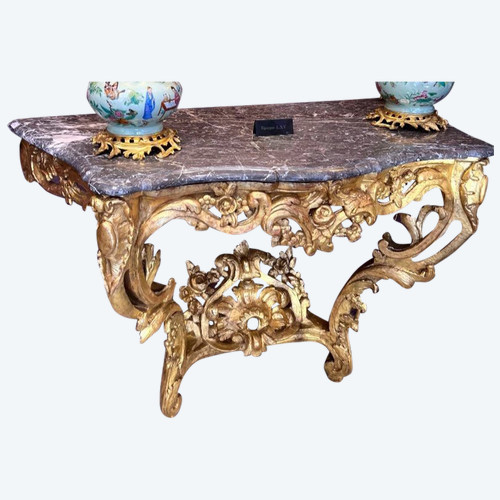 Console In Golden Wood 18th Century