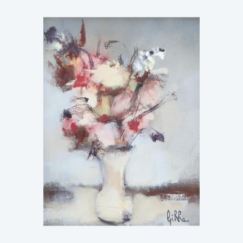 Léon-Paul CHARLON, gouache bouquet de fleurs 1938.