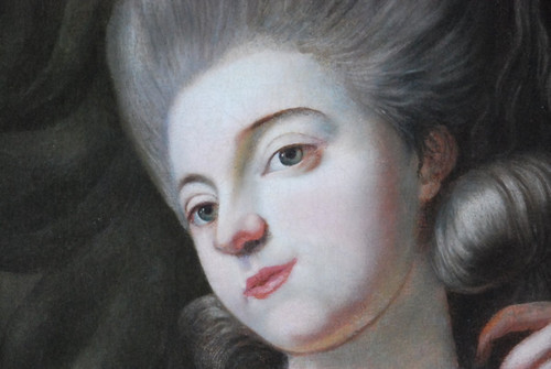 Öl Auf Leinwand Junge Frau bei ihrer Toilette Epoche Louis XVI; XVIII