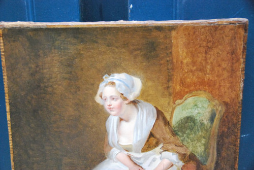 Charmant Huile Jeune Femme à Sa Lecture , Jean Baptiste Charpentier