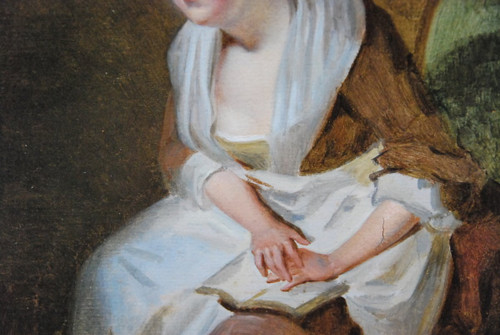 Charmant Huile Jeune Femme à Sa Lecture , Jean Baptiste Charpentier