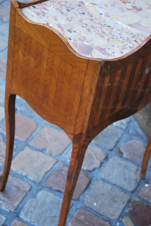Louis XV Style Veneered Wood Bedside Table