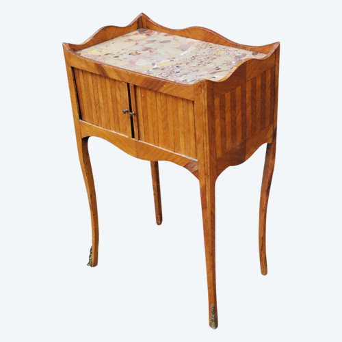 Louis XV Style Veneered Wood Bedside Table