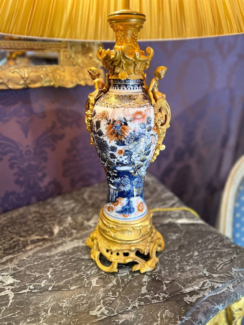 Paire De Lampes En Porcelaine à Décor Imari