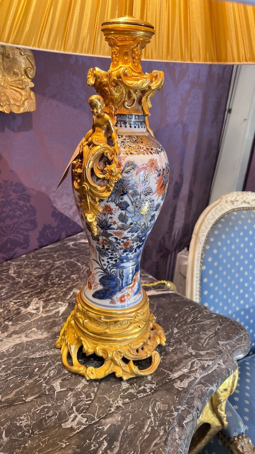 Paire De Lampes En Porcelaine à Décor Imari