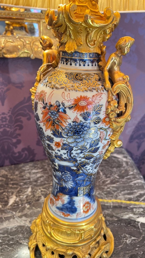 Paire De Lampes En Porcelaine à Décor Imari