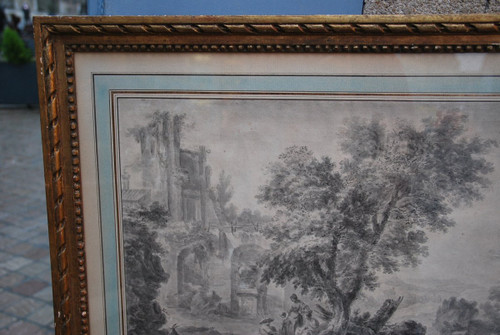 Grande Scena di Disegno di Rovine e Personaggi, Fine XVIII Secolo