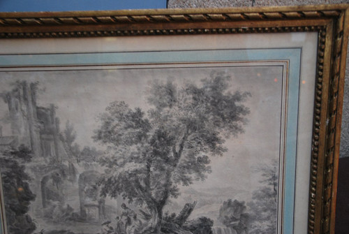 Grande Scena di Disegno di Rovine e Personaggi, Fine XVIII Secolo