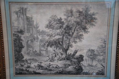 Grande Scena di Disegno di Rovine e Personaggi, Fine XVIII Secolo