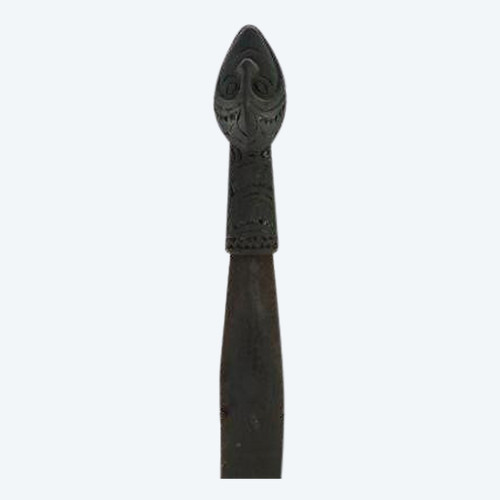Peuple Sepik, Paouasie Nouvelle-guinée, Spatule à Sagou En Bois Sculpté.
